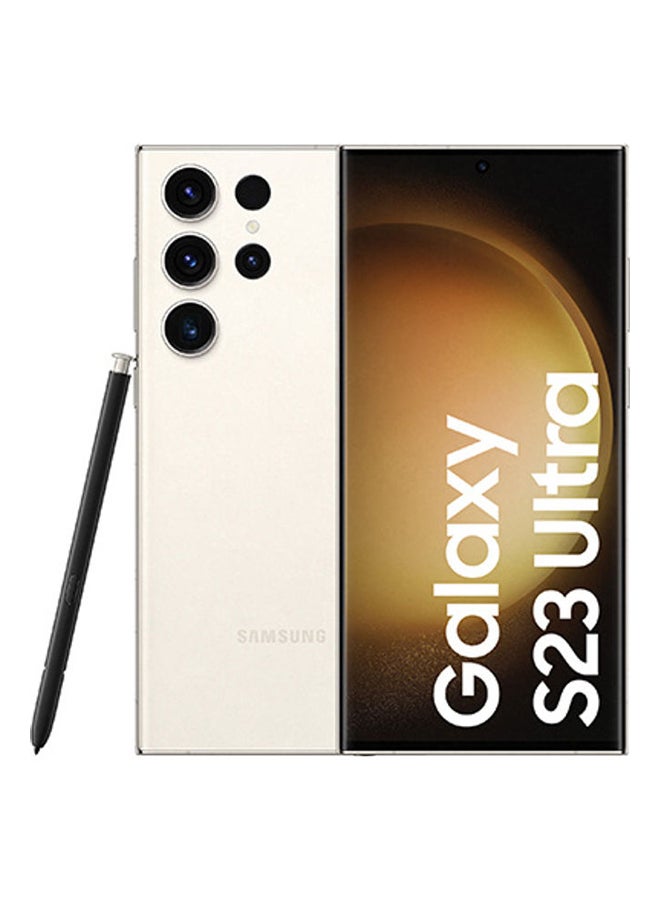 سامسونج هاتف Galaxy S23 Ultra 5G ثنائي الشريحة باللون الكريمي وذاكرة الوصول العشوائي (RAM) سعة 8 جيجابايت وسعة 256 جيجابايت - الإصدار العالمي - Image 1