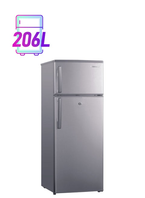 206 Liter, 7.3 Cubic Feet, Double Door Defrost Refrigerator, Spacious Vegetable Crisper, Anti-Scratch NRF240N23S Silver