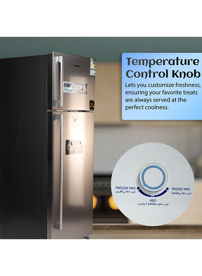 NIKAI - 16.4 Cubic Feet 466 Liter Frost Free Refrigerator, Double Door, Inverter Compressor, Large Storage Capacity, Power Saving NRF651F23 Stainless Steel - Image 1