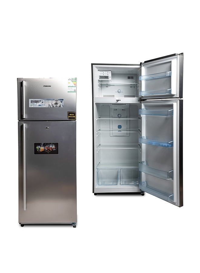 NIKAI - 16.4 Cubic Feet 466 Liter Frost Free Refrigerator, Double Door, Inverter Compressor, Large Storage Capacity, Power Saving NRF651F23 Stainless Steel - Image 1
