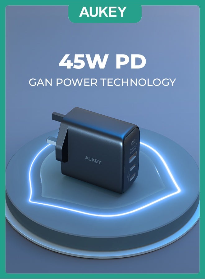 Aukey Omnia II 65W PD & Super Fast Wall Charger with GaN Power Technology PA-B6T Black  - Image 5