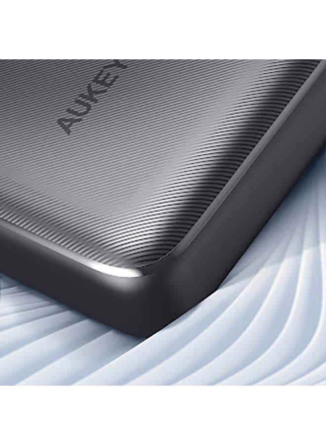 Aukey - 20000 mAh Power Bank, 22.5W Fast Charging Portable Charger with PD 3.0 & QC 3.0, Charges Three Devices at Once (Lightning, Micro USB, USB C) Black - Image 1