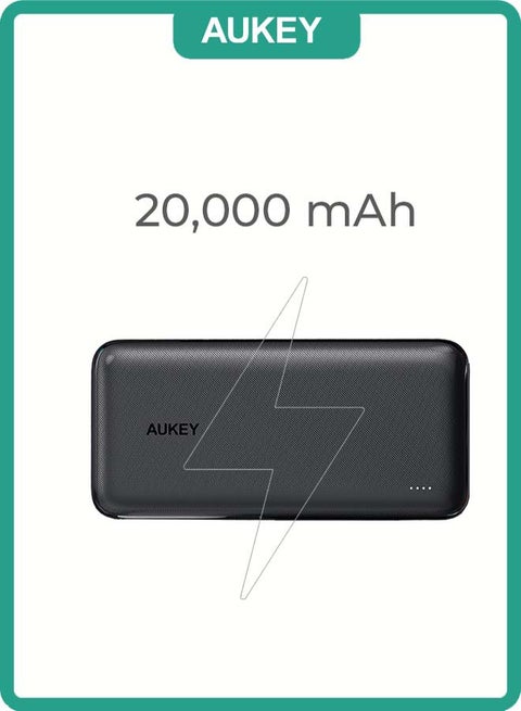 بطارية متنقلة بيزيكس بلس PD USB-C و مدخل لايتننج 22.5 واط N74S بسعة 20000 mAh أسود