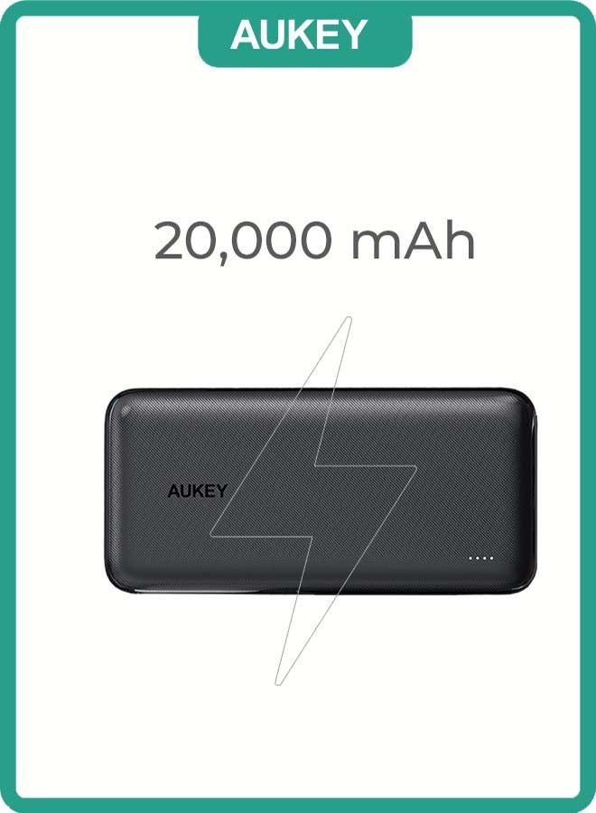 أوكي - بطارية متنقلة بيزيكس بلس PD USB-C و مدخل لايتننج 22.5 واط N74S بسعة 20000 mAh أسود - Image 1