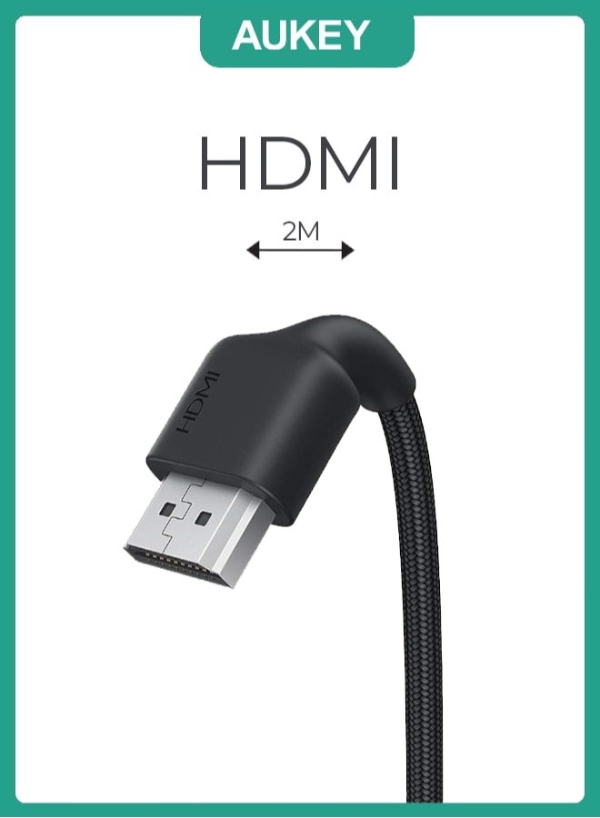 Aukey (2-Pack) HDMI 2.0 HDMI Cable 2M H01 (1 Cable Black + 1 Cable Red) Red/Black - Image 2