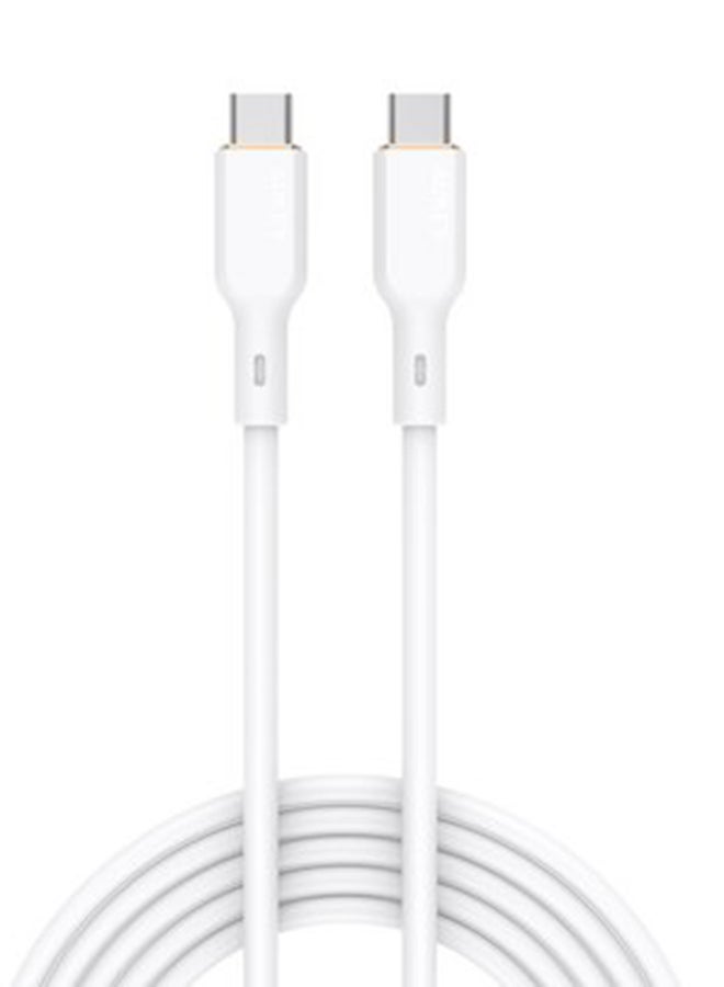 Aukey 100W PD Silicone USB-C To USB-C Cable 1M SCC101 White - Image 3
