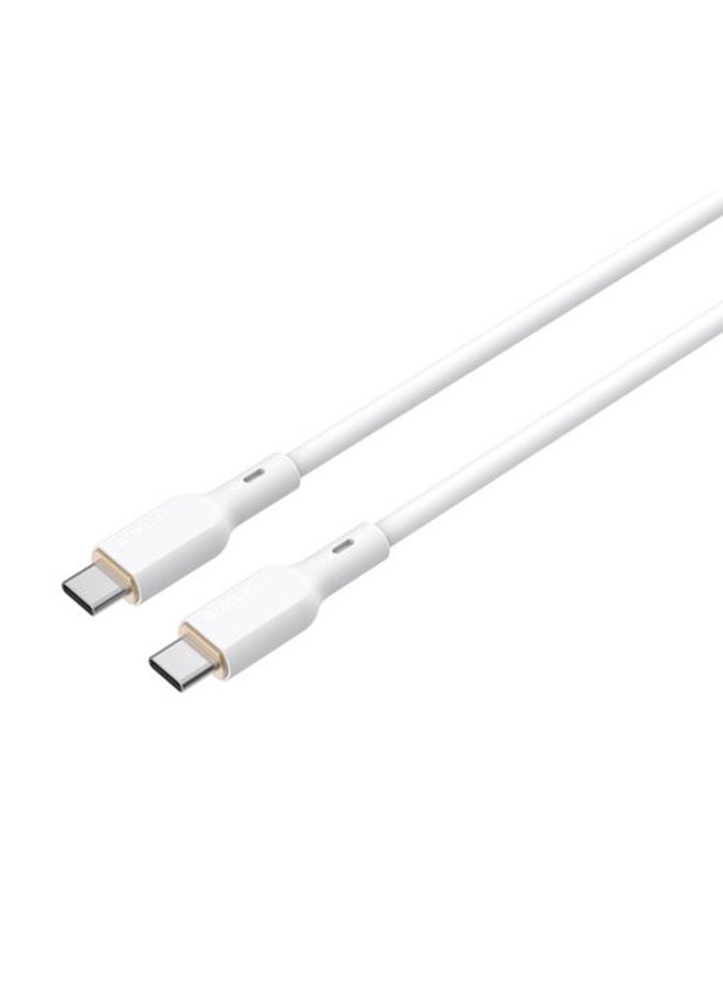 Aukey 100W PD Silicone USB-C To USB-C Cable 1M SCC101 White - Image 4