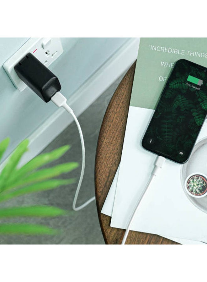 Aukey - Braided Nylon Sync & Charge MFI Cable USB-A To Lightning 0.9M BAL7 White - Image 1