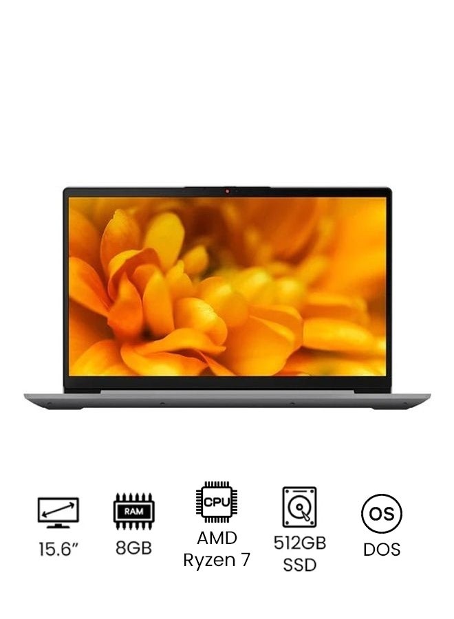 Lenovo - Ideapad 3 15ALC6  (Upgraded Version) Laptop With 15.6-Inch FHD Display, Ryzen 7-5700U Processor/8GB RAM/512GB SSD/DOS(Without Windows)/Integrated AMD Radeon Graphics  Arctic Grey English/Arabic Arctic Grey - Image 1
