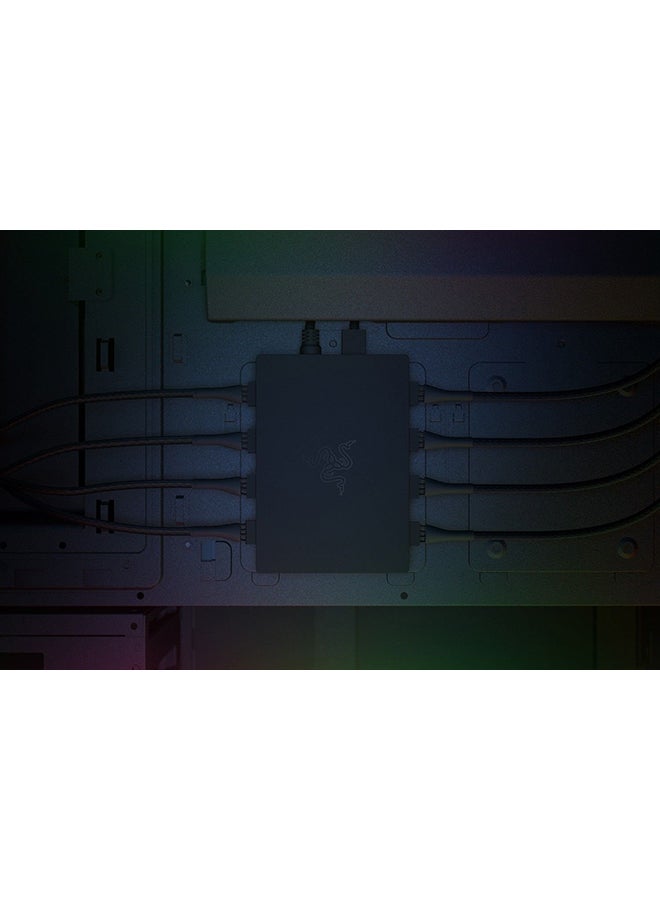 Razer PWM PC Fan Controller: Connects Up to 8 Fans I Supports 4-pin X 8 PWM headers I Custom Fan Curve Profiles I Convenient Fan Monitoring I Thin Profile I Black