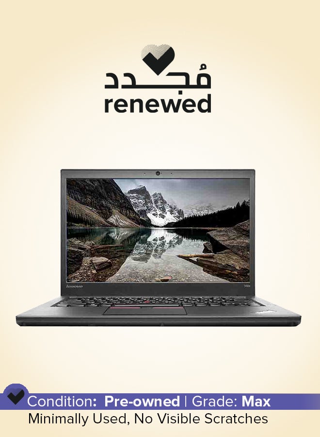 Lenovo Renewed - ThinkPad T450s Laptop With 14-Inch Display,Intel Core i5 Processor/5th Gen/8GB RAM/256GB SSD/Intel HD Graphics 5500 English/Arabic Black