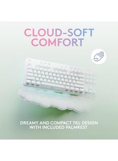 Logitech G715 Wireless Mechanical Gaming Keyboard, With Lightsync RGB, Lightspeed, GX Brown Tactile Switch, Keyboard Palm Rest, PC/Mac Compatible, English US Layout, White Mist | 920-010465  - Image 4