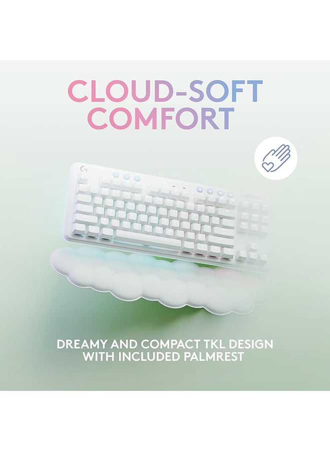 Logitech - G715 Wireless Mechanical Gaming Keyboard, With Lightsync RGB, Lightspeed, GX Brown Tactile Switch, Keyboard Palm Rest, PC/Mac Compatible, English US Layout, White Mist | 920-010465 - Image 1