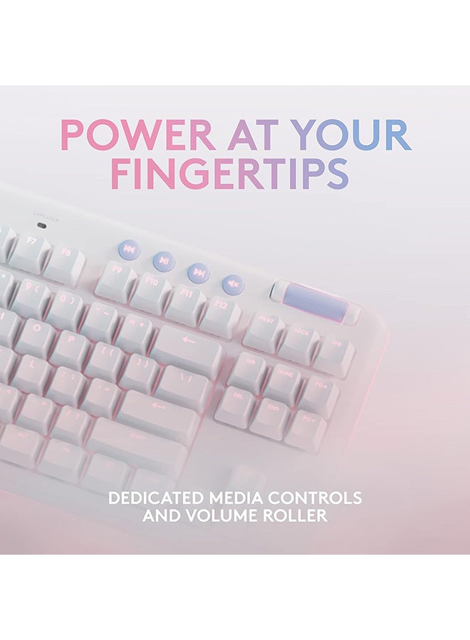 Logitech - G715 Wireless Mechanical Gaming Keyboard, With Lightsync RGB, Lightspeed, GX Brown Tactile Switch, Keyboard Palm Rest, PC/Mac Compatible, English US Layout, White Mist | 920-010465 - Image 1
