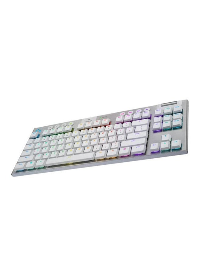 Logitech - Logitech G915 TKL Tenkeyless Lightspeed Wireless RGB Mechanical Gaming Keyboard - White - Image 1