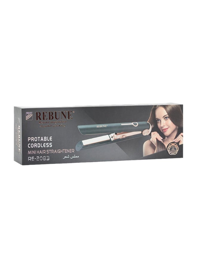 REBUNE Hair Straightener USB Charging RE-2083 Black/White/Green  - Image 1