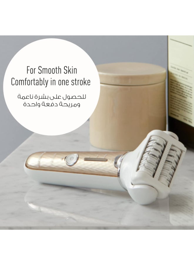 Panasonic Cordless Shaver And Epilator Es-El3A-N For Women 4-Piece Kit, Gentle WetDry Hair Removal For Legs, Underarms, Bikini White/Gold  - Image 2
