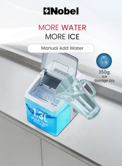 Nobel Bullet Shaped Ice Cube Maker 10-12kgs/24 Hrs Ice Making Capacity with 9pcs Ice in 8 Minutes Per Cycle|1.3 L Water Container Capacity with LED Indicator 1.3 L 150 W NIM13S Silver  - Image 3