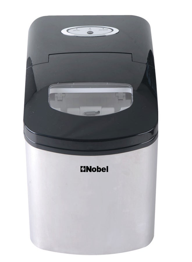 Nobel Ice Cube Maker, 1.7L Water Tank, 10-12 kg/24 Hrs Capacity, Quick 9 Bullet Ice Cubes in 6-9 Minutes, LED Indicators, Full Ice Bin & Low Water Alarms, Black Plastic Cover, Premium Stainless Steel 1.7 L 150 W NIM18S Silver  - Image 4