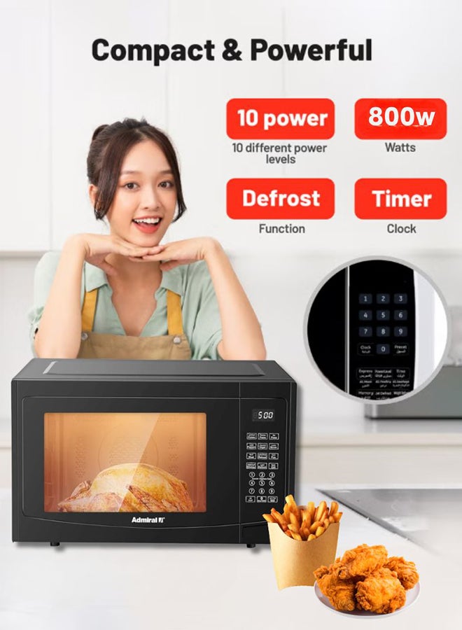 Admiral 30L Microwave Oven, 800W Power, Mechanical Control, Large Capacity, Compact Design – 1 Year Warranty – Black 30 L 800 W ADMW30WSWP Black - Image 4