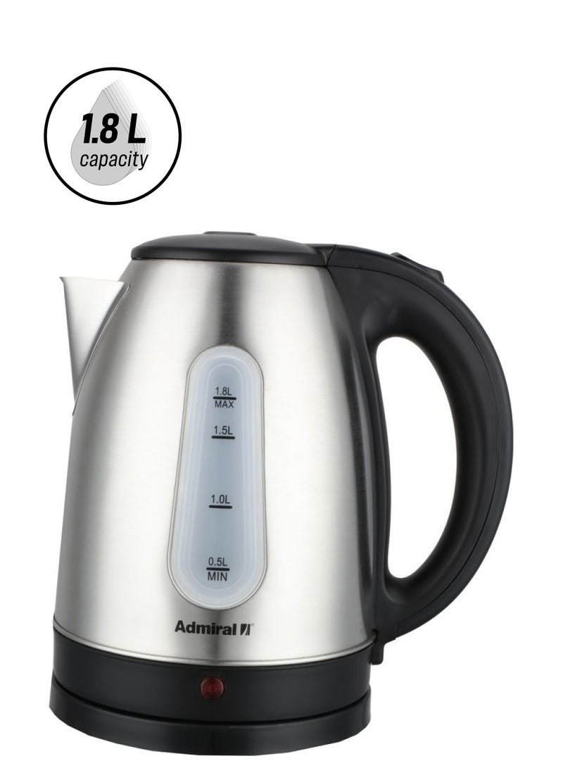 أدميرال Stainless Steel Automatic Lid With Water Gauge in Front 1 Year Warranty 2022 Year Model 1.8 L 2200 W ADKT170GSS2 Silver  - Image 1