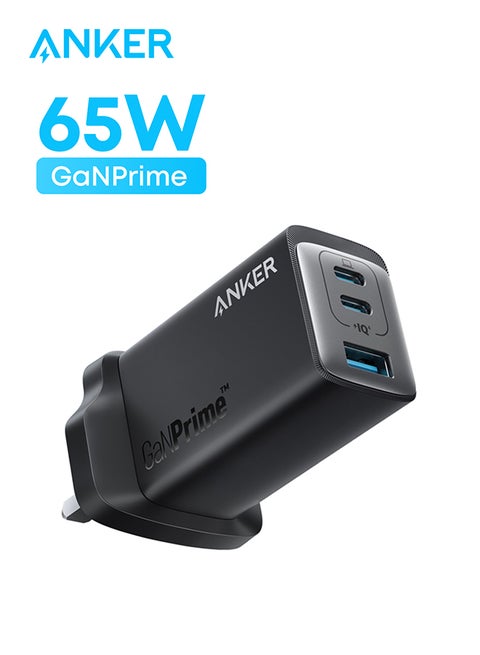 USB C Charger, 735 Charger GaNPrime 65W, PPS 3-Port Fast Compact Foldable Wall Charger for MacBook Pro/Air, iPad Pro, Samsung S25/S24, Dell XPS 13, iPhone 16/15/14, Huawei, Xiaomi, Redmi Black