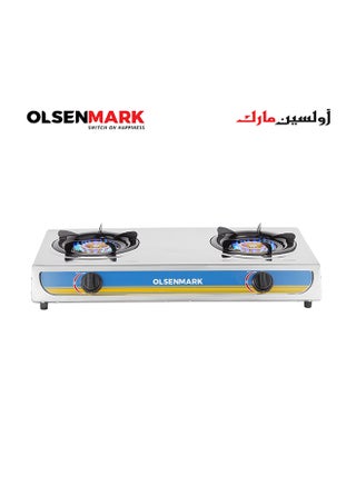 2 Burner Stainless Steel Gas Stove Cooktop with  Automatic Ignition, Blue Flame with High Efficiency, Low Energy Consumption and Use LPG OMK2316-Olsenmark Silver - pnsku/N53387139A/45/_/1697480197/621c35ad-c240-4f06-b404-df2324d7329d