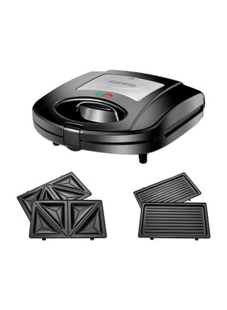 Sandwich & Grill Maker Non-Stick 2-in-1 Interchangeable Sandwich and Grill Maker With Indicator and Ready to Cook Lights 780 W TS2120-B5 Black and Sliver - https://f.nooncdn.com/p/pnsku/N53387162A/45/_/1764242155/9d45d9f0-e513-48a4-839b-56aaf5d44174.jpg