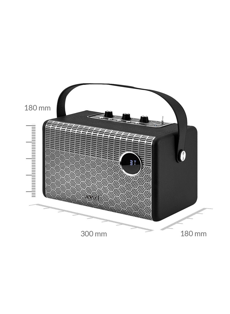 إيفولي مكبر صوت بلوتوث محمول لاسلكي ريترو بقوة 50 وات مع باس ثقيل للمنزل والخارج والمكتب والحفلات - Image 2