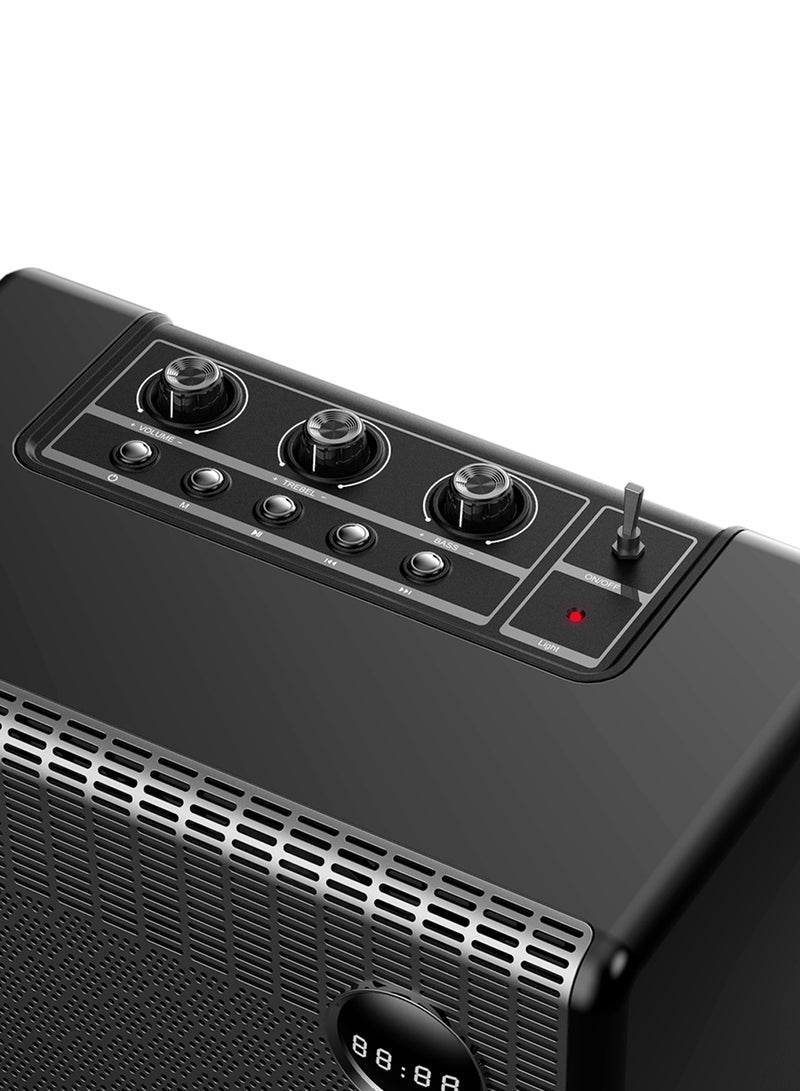 إيفولي مكبر صوت بلوتوث محمول لاسلكي ريترو بقوة 50 وات مع باس ثقيل للمنزل والخارج والمكتب والحفلات - Image 4