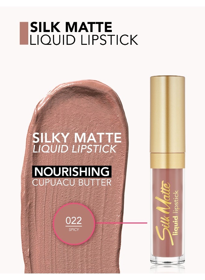 flormar Silk Matte Liquid Lipstick – 022 Spicy – High-Pigment Ultra Matte Finish, Long-Wear Comfort, Nourishing Oils, Velvety Smooth Look Intense Rose - Image 4