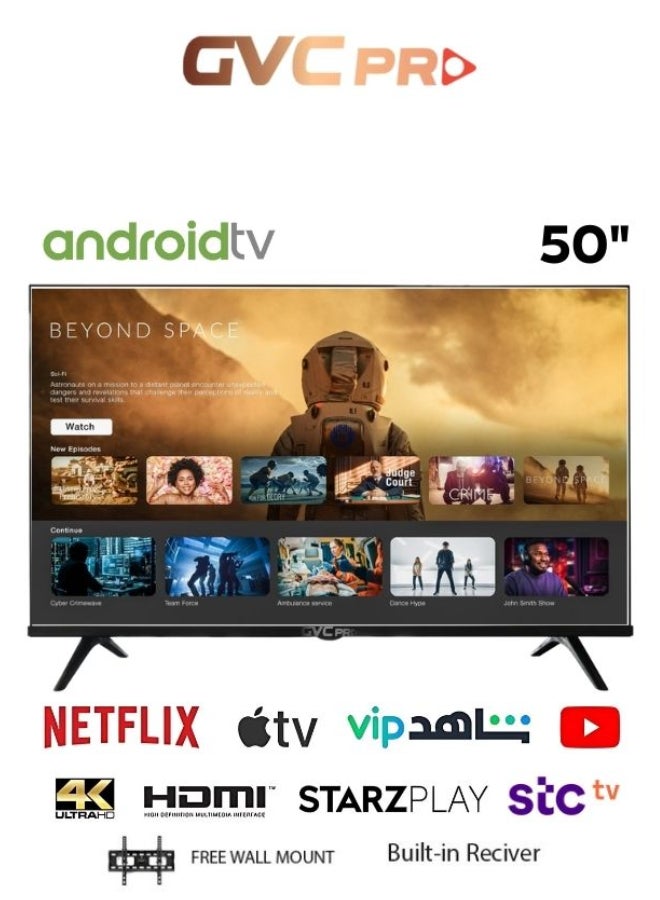 gvc pro 50 INCH SMART TV, 4K, Model - LD-50TVUS Black 