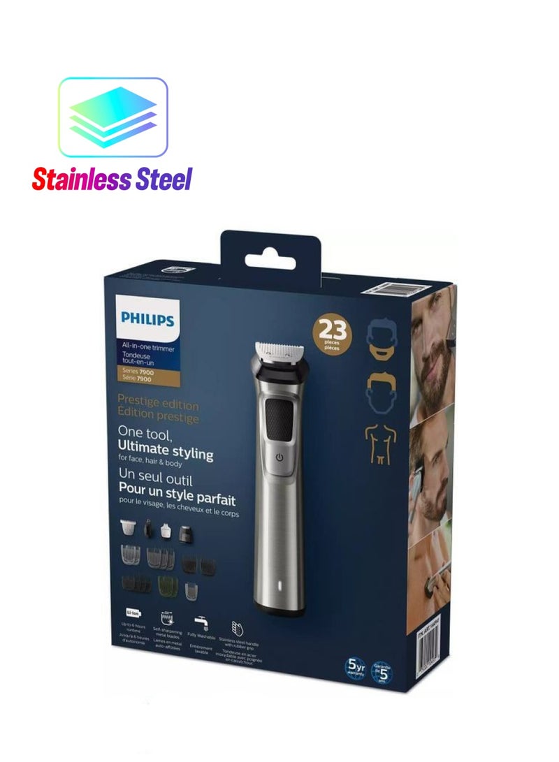 Philips - 23 Piece Multigroom Series 7900 All In One Beard Grooming Kit With Trimmer For Head Body And Face - Image 1