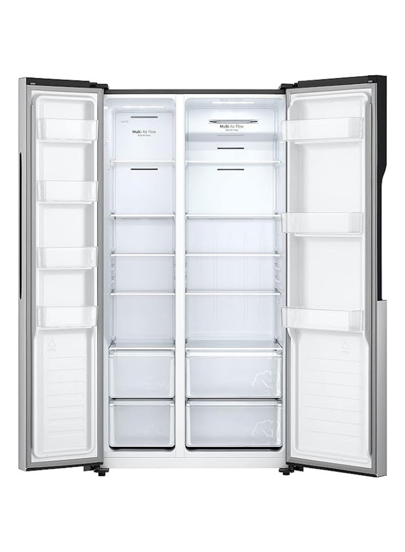 LG 519L Net Capacity Side by Side Refrigerator with No Frost, iverter Compressor, Multi Air Flow with touch LED Display 361 W GRFB587PQAM Silver 361 W GRFB587PQAM Silver - Image 4