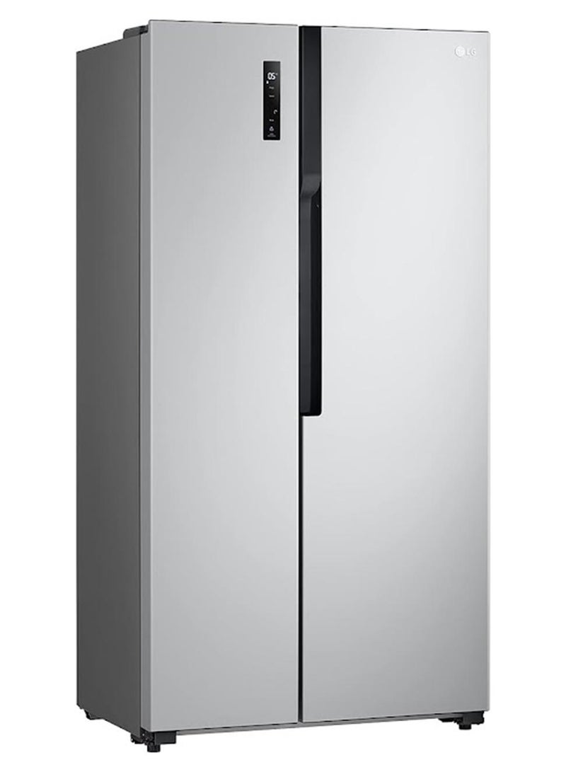 LG 519L Net Capacity Side by Side Refrigerator with No Frost, iverter Compressor, Multi Air Flow with touch LED Display 361 W GRFB587PQAM Silver 361 W GRFB587PQAM Silver - Image 1