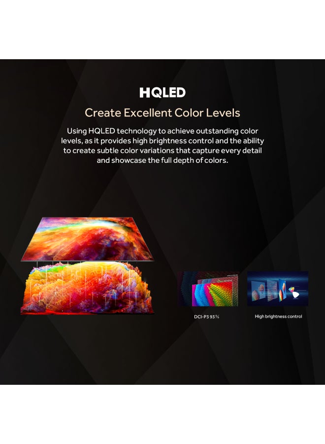 هاير - تلفزيون 55 بوصة - 4K - HQLED-HDR UHD GOOGLE TV - ريموت ماجيك - ريسيفر داخلي - موديل 2023 H55P751UX أسود H55P751UX أسود - Image 1