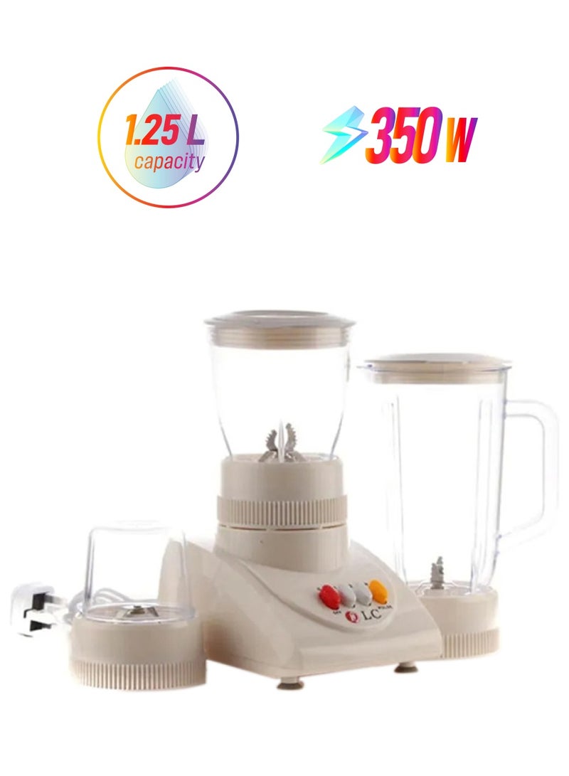دي إل سي  خلاط كهربائي 3 في 1 1.25 L 350 W DLC-39015 أبيض/ شفاف  - Image 1