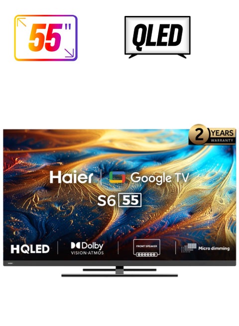 تلفزيون 55 بوصة 4K-PRO HQLED-HDR UHD GOOGLE - ريموت سحري - ريسيفر مدمج - موديل 2023 H55S6UX PRO أسود H55S6UX PRO أسود