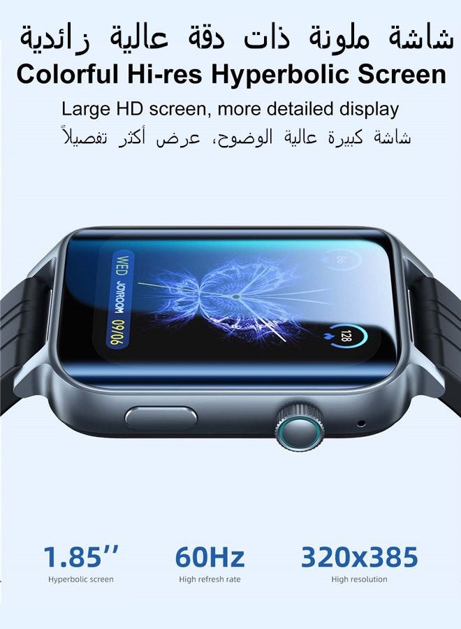 JOYROOM 300 mAh Smart Watch 1.85 Inch Curved Large Screen Fitness Tracker 107 Sports Modes Heart Rate Sleep Step Count Health Monitor IP68 Waterproof Smart Watch For Men Women Smart Watch Compatible with iPhone Android Phone Grey  - Image 4