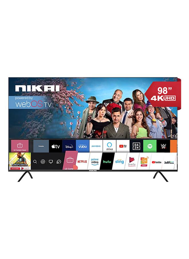 نيكاي تلفزيون ذكي 100 بوصة UHD LED WebOS سلسلة بلاتينية، جهاز تحكم عن بعد سحري، تصميم شاشة سينمائية 4K Ultra HDR، صوت دولبي، تحكم صوتي ذكي، تطبيقات يوتيوب، نيتفليكس، شاهد - Image 1