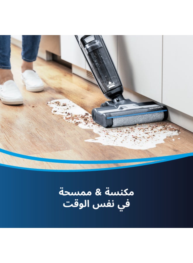 بيسيل بيسل CrossWave HF3 3598E – مكنسة لاسلكية للأرضيات الصلبة ولأسطح متعددة، تنظيف رطب وجاف، شفط قوي للأوساخ والشعر والبقع | مع ضمان سنتين من بيسل 220 W 3598E لون فضي  - Image 1