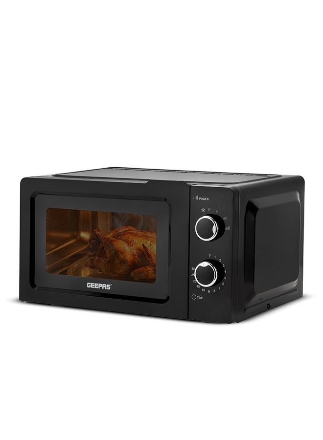 GEEPAS 20Ltr- Solo Microwave Oven - 5 Power Levels, Easy Defrost & Reheat - Black, 2- Year Warranty, (Model: GMO1899-20LS-BL) 20 L 1100 W GMO1899 Black - Image 1