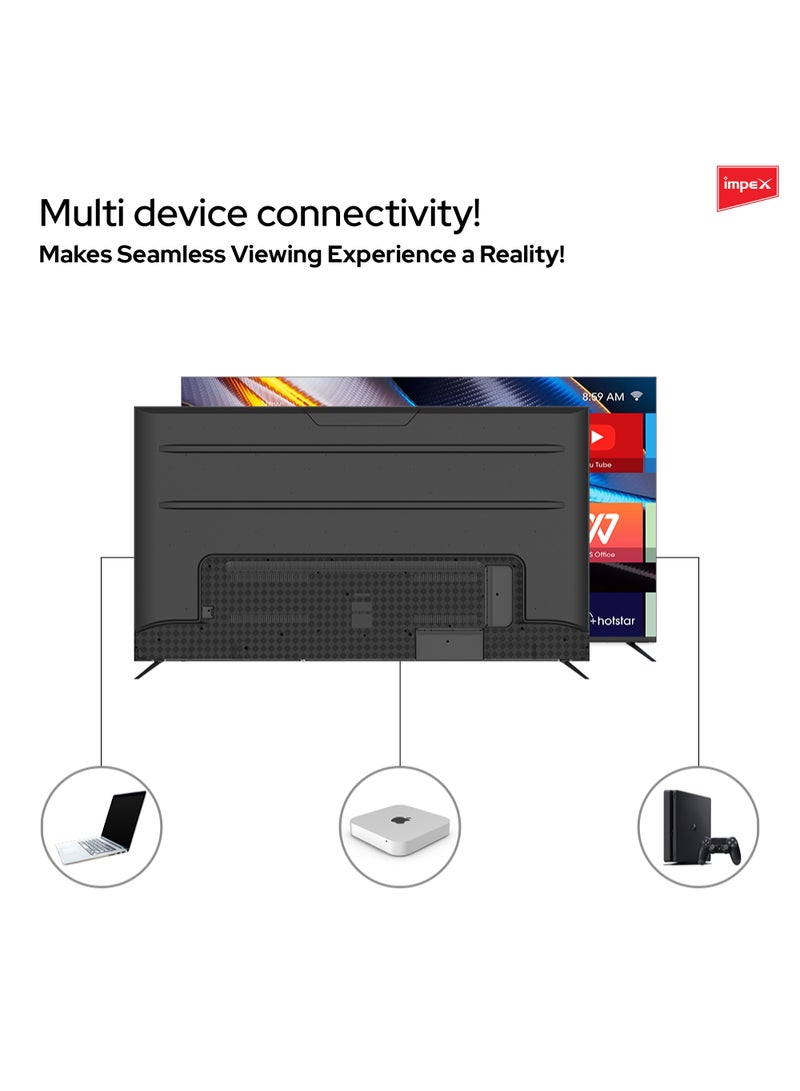 Impex - 70 Inch 4K Ultra HD Smart Android LED TV-Frame Less Design,Mirror Cast And E-Share, HDMI\USB\ Wi-Fi Input, Netflix, YouTube, Disney+, Apple TV+, Starz Play Arabia Gloria 70 UHD Smart Black - Image 1