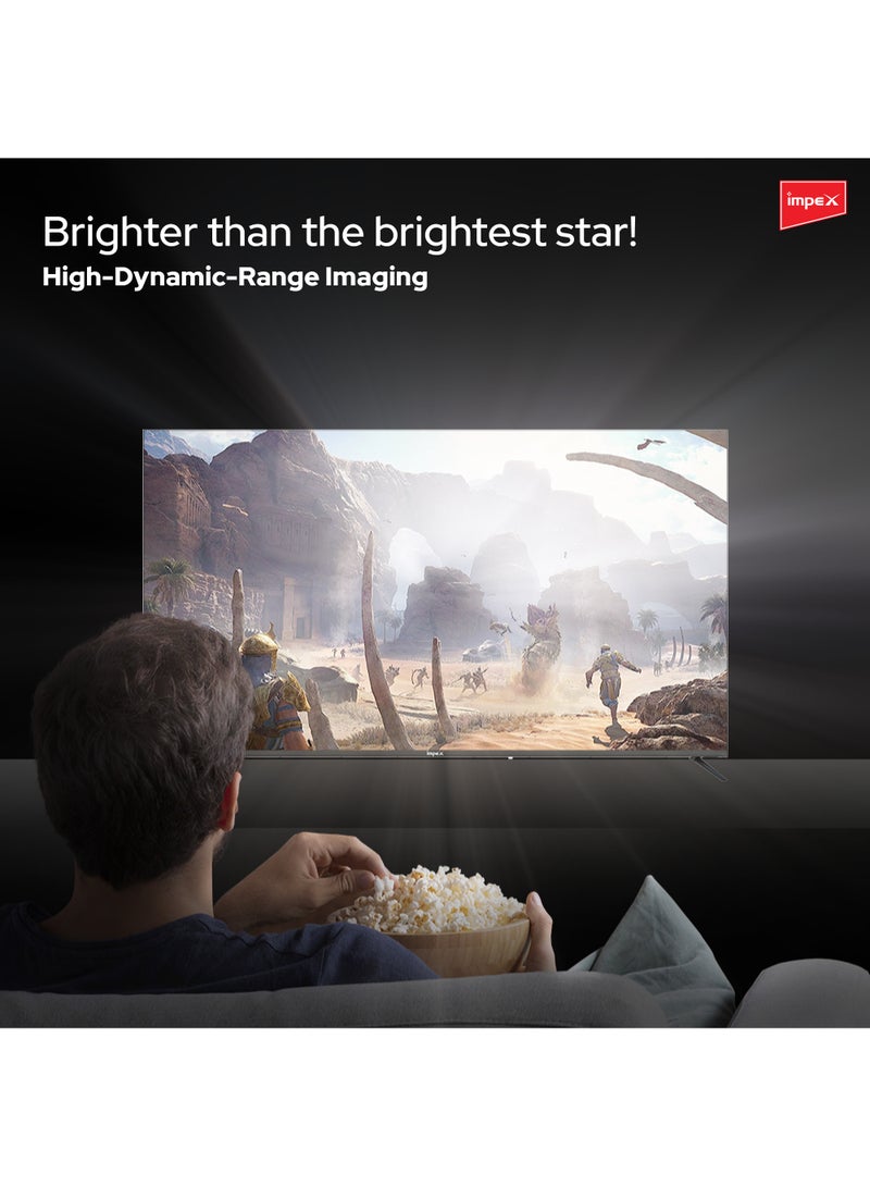 Impex - 70 Inch 4K Ultra HD Smart Android LED TV-Frame Less Design,Mirror Cast And E-Share, HDMI\USB\ Wi-Fi Input, Netflix, YouTube, Disney+, Apple TV+, Starz Play Arabia Gloria 70 UHD Smart Black - Image 1
