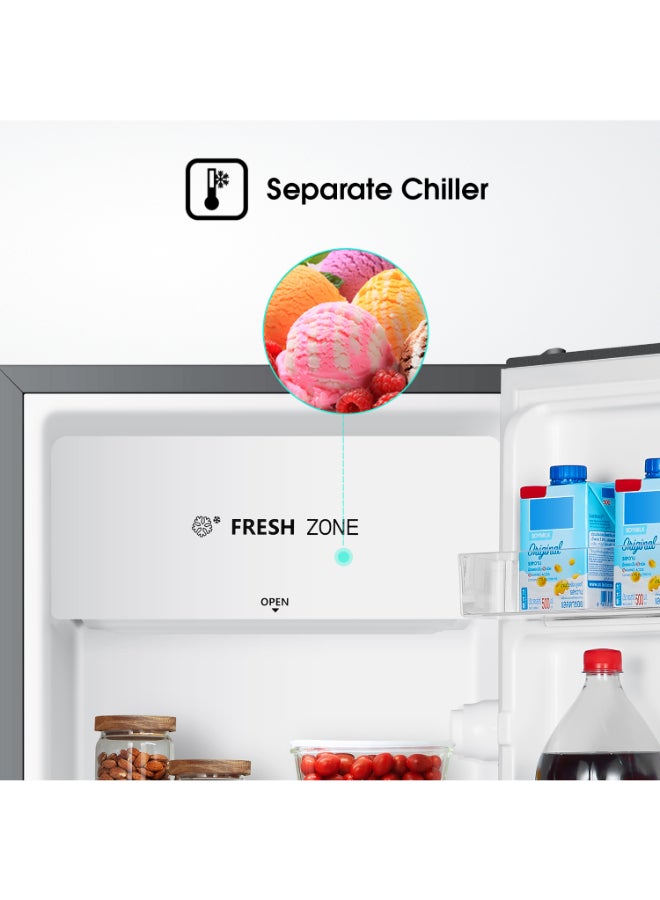 Hisense 122L Capacity Single Door Refrigerator with Manual Defrost,3 Door Balcony, Mechanical Temperature Control, Tampered Glass Shelves RR122D4ASU Silver - Image 4