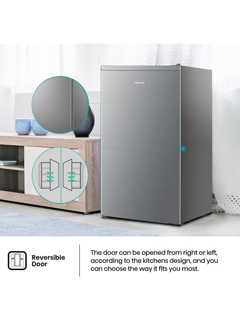 Hisense Gross 122L/Net 93L Single Door Refrigerator Fridge RR122D4ASU, Adjustable Thermostat, Big Door Shelf, Separate Chiller, Reversible Door, Low Noise, Child Lock RR122D4ASU Silver - Image 3