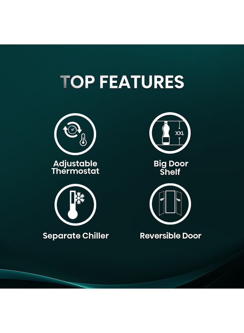 Hisense Gross 122L/Net 93L Single Door Refrigerator Fridge RR122D4ASU, Adjustable Thermostat, Big Door Shelf, Separate Chiller, Reversible Door, Low Noise, Child Lock RR122D4ASU Silver - Image 4