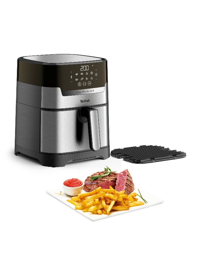 تيفال المقلاة الهوائية | جهاز القلي السهل والشوي الرقمي 2 في 1 |4. القدرة | 1550 واط | الطبخ الصحي | إير فراي + شواية | 8 برامج أوتوماتيكية | درجة حرارة قابلة للتعديل | الموقت | 2 سنة الضمان - Image 2