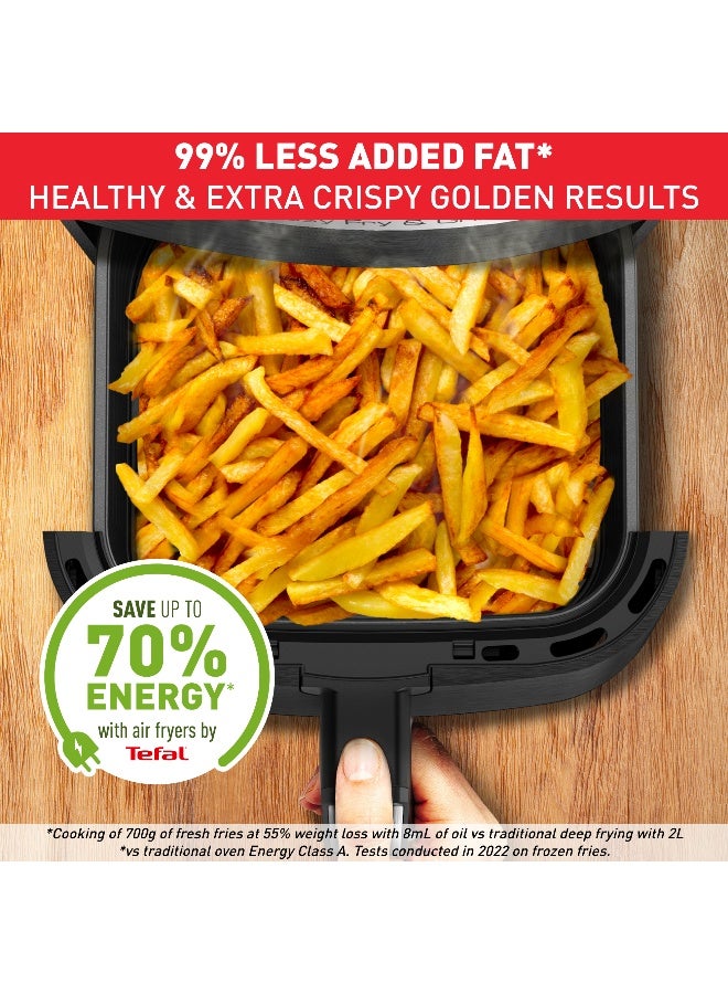 تيفال المقلاة الهوائية | جهاز القلي السهل والشوي الرقمي 2 في 1 |4. القدرة | 1550 واط | الطبخ الصحي | إير فراي + شواية | 8 برامج أوتوماتيكية | درجة حرارة قابلة للتعديل | الموقت | 2 سنة الضمان - Image 4
