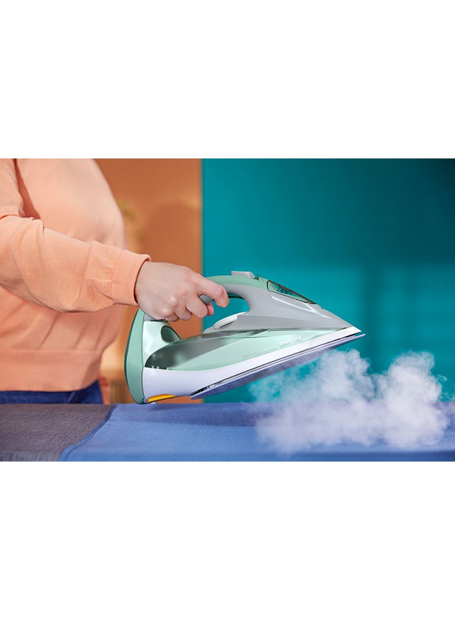 Philips - Steam Iron 7000 Series - 45g/min Continuous Steam, 220g Steam Boost, SteamGlide Plus Soleplate, 300 ml 2600 W DST7012/76 Desert Green/Grey - Image 1